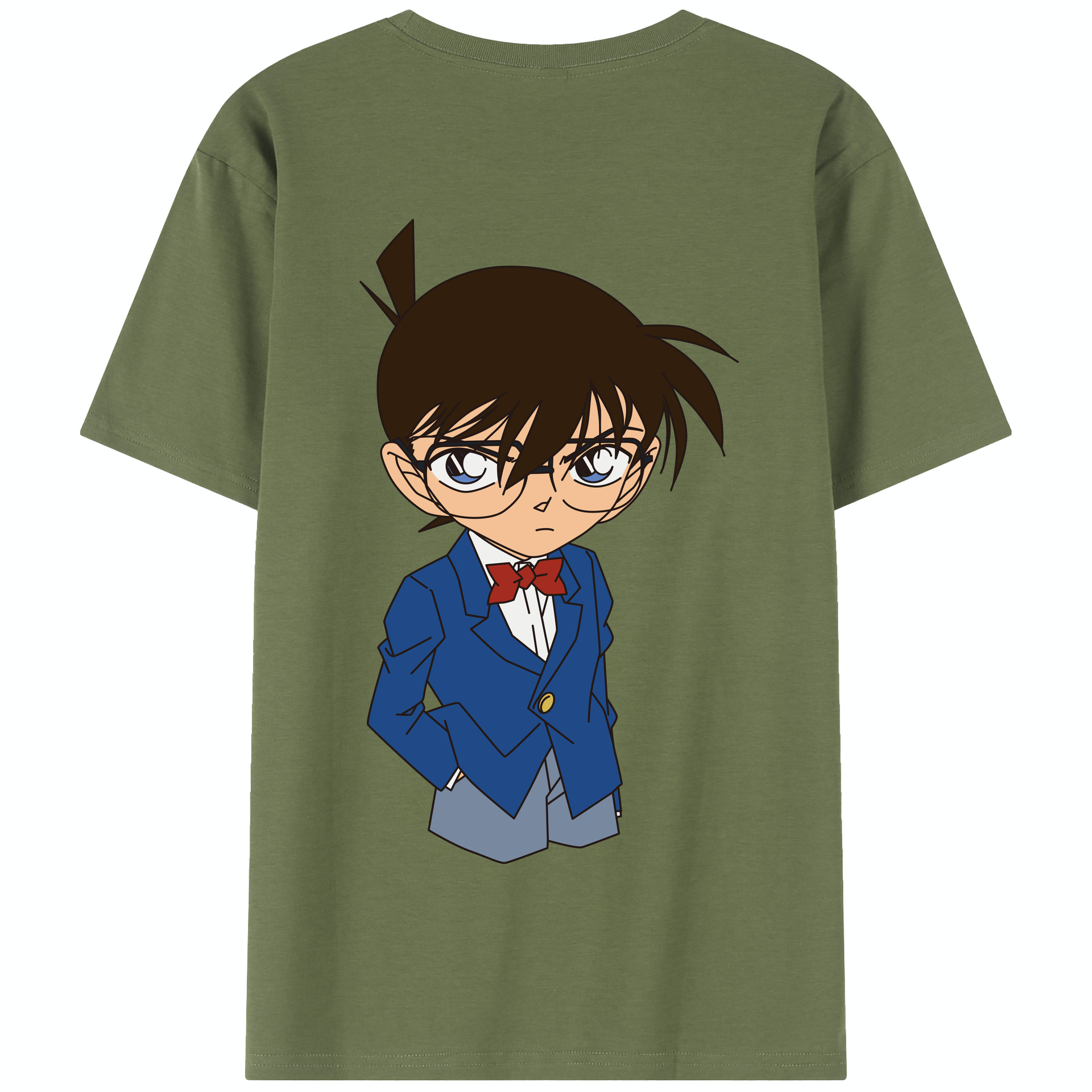 （画像用） 名探偵コナン 江戸川 コナン Detective Conan Conan Edogawa 綿100％半袖Tシャツ（背面プリント）